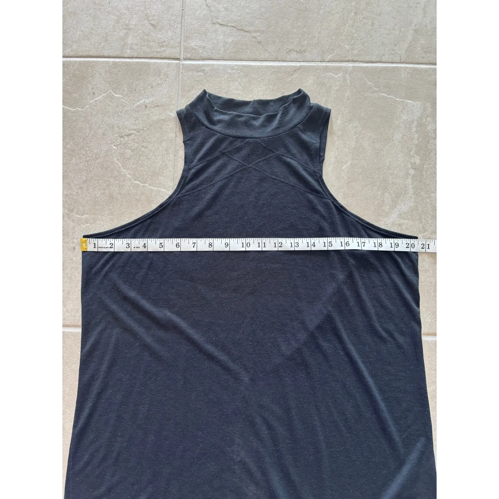 prAna Womens Medium Black Split Hem‎ High Neck Workout Tank Sporty Outdoors Gym - Image 7