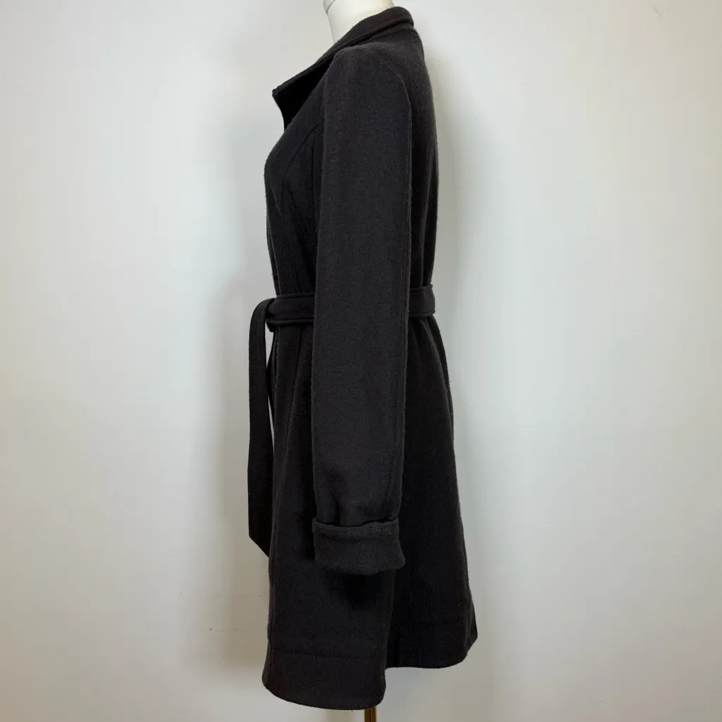 Carve Designs Gray Wool Blend Zip Front Knee Length Coat Women’s Size Medium - Image 4