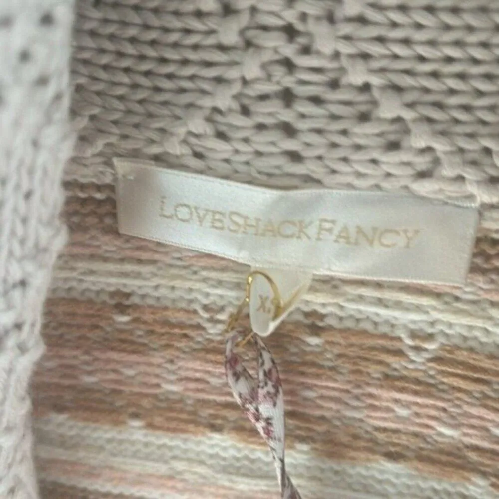 LoveShackFancy Dempsey Duster Cardigan Coat Metallic Patchwork Boho Sz XS/S - Image 6