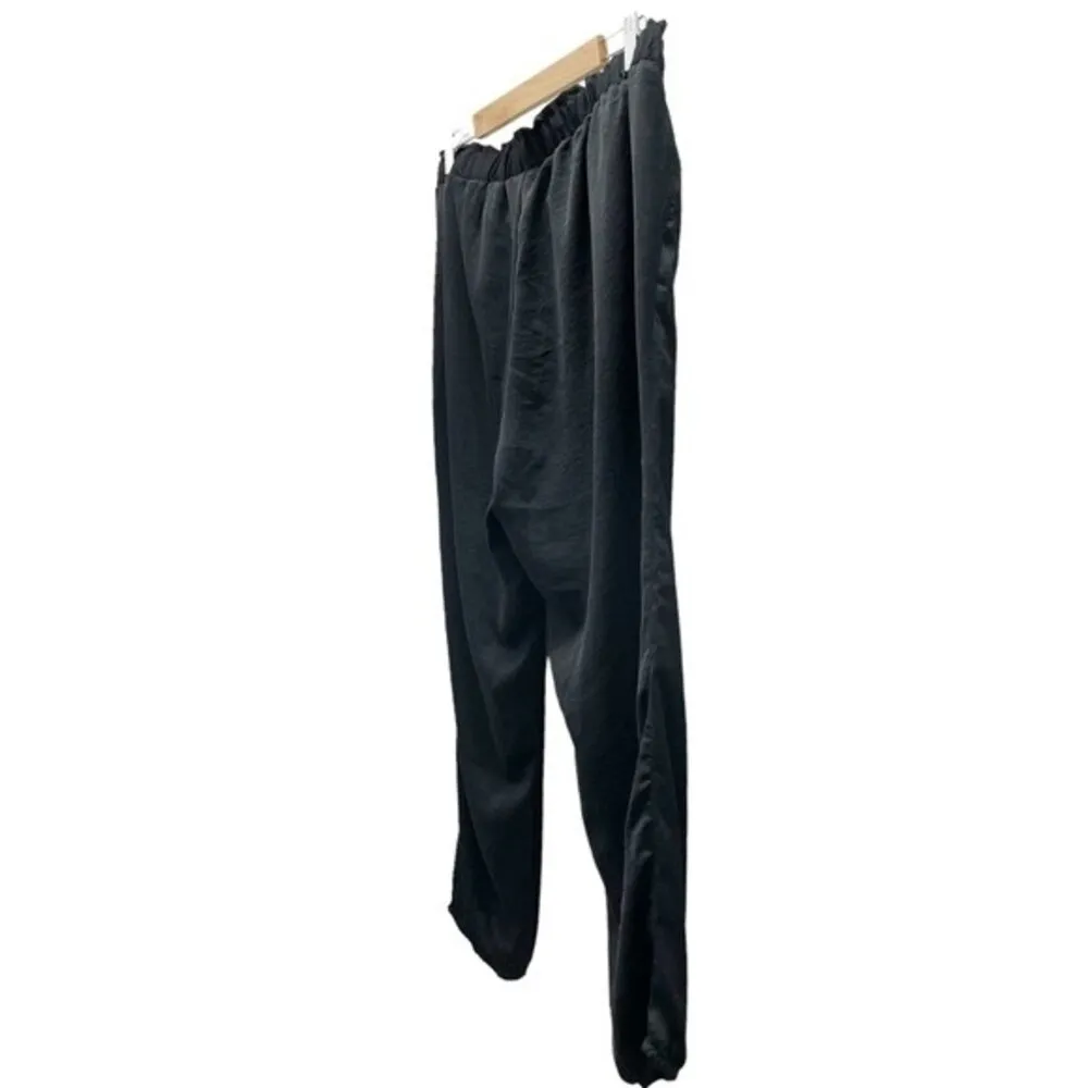 NWT Motherhood Maternity Underbelly Black Charmeuse Jogger Pants Women’s Large Size undefined - Image 12