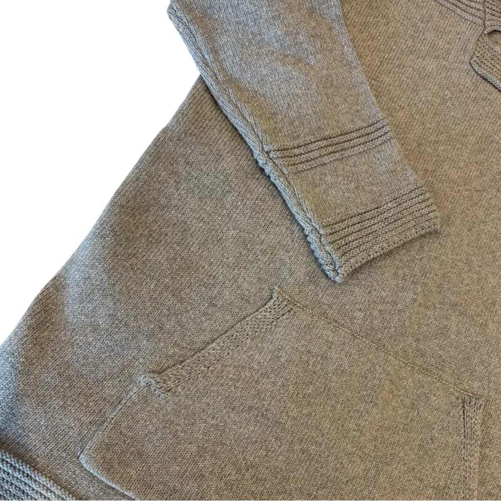 Soft Surroundings Button Neck Hooded Sweater Heather Grey Size M EUC - Image 4