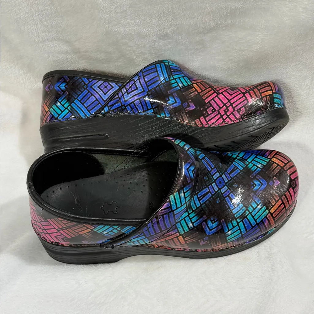 Dansko Womens Professional Color Weave Patent Leather Clog Shoes Sz 38 (7.5-8) - Image 3