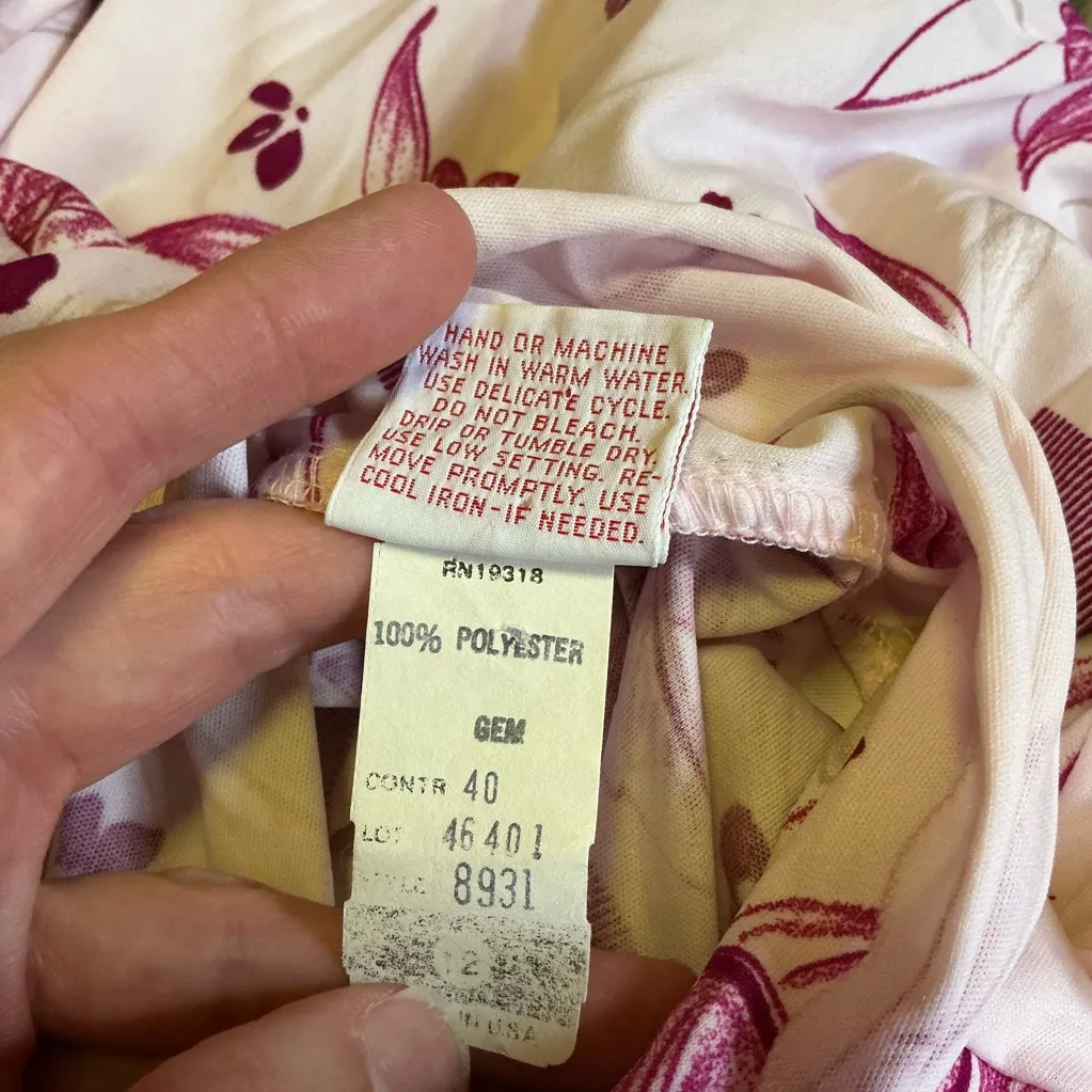 Vintage 70s graff polyester long sleeve bow neck top Size L - Image 5