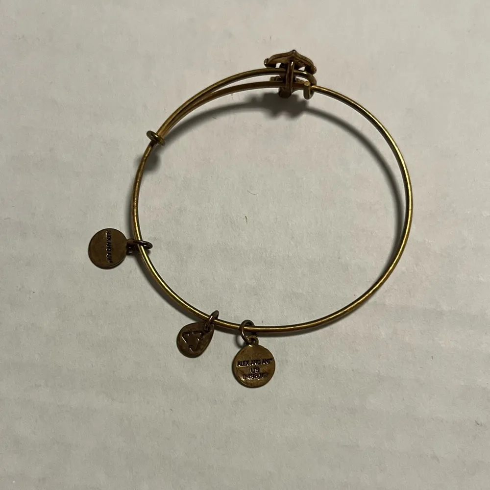 Alex and Ani Anchor Bangle Adjustable in Gold Color GUC - Image 6
