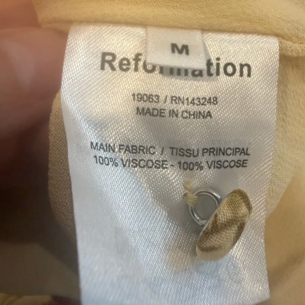 REFORMATION Jourdan Ruffled Varenna Floral Print Crepe Mini Dress size Medium - Image 9