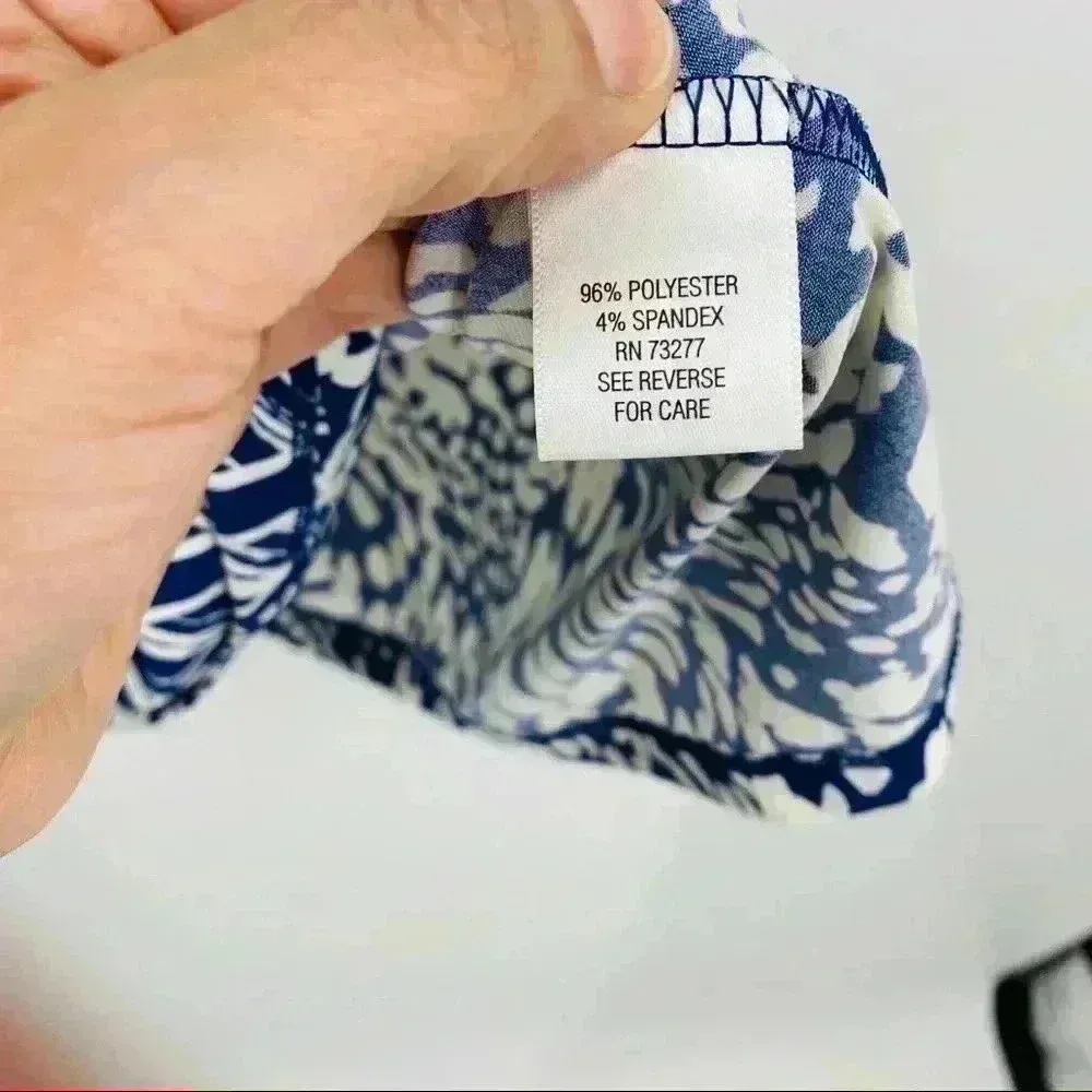 Apt.9 Women's Animal Print Navy White Cinched Waist Sleeveless Dress Size M NWT‎ - Image 7