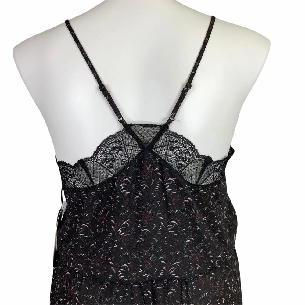 1 State Womens Jumpsuit Pants Lace Trimmed Floral Spaghetti Strap Black Red XL - Image 10