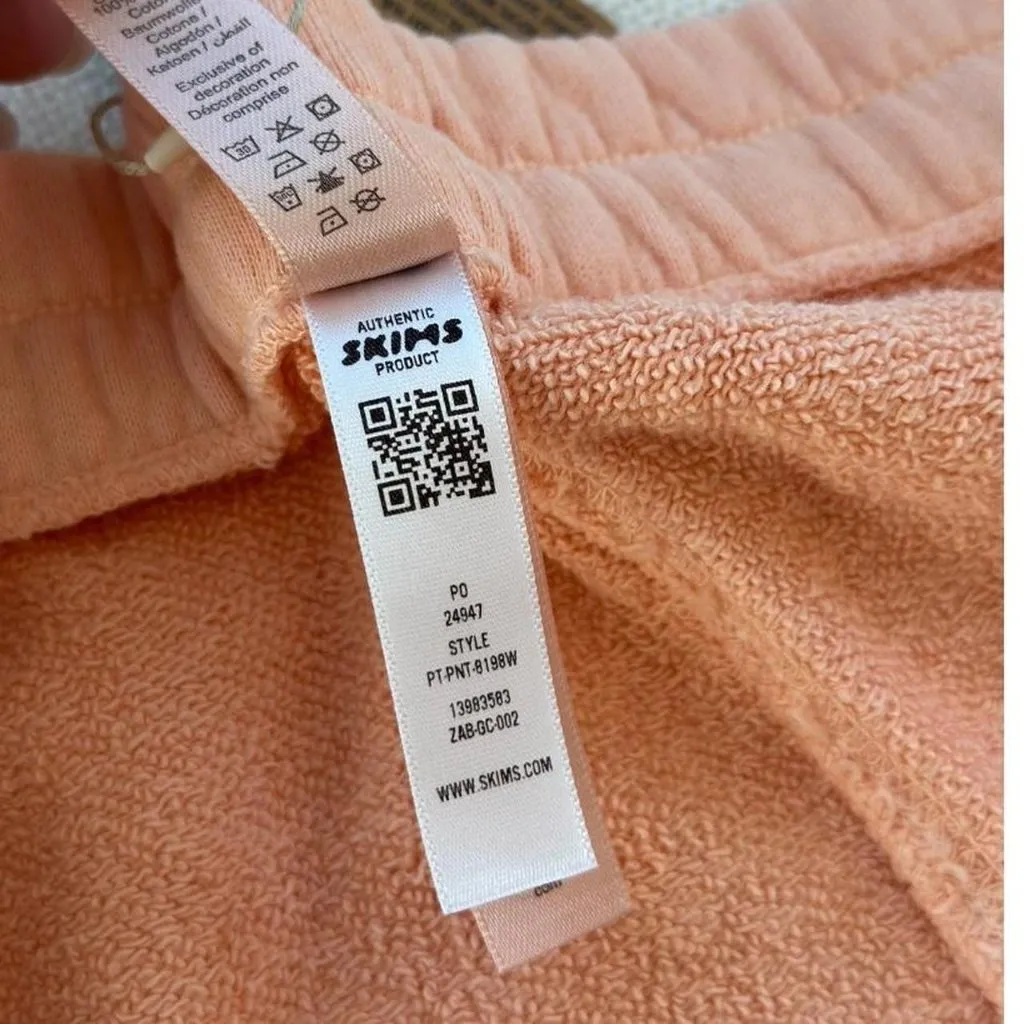 Skims French Terry Straight Leg Pant in Cantaloupe, Size Large - Image 10