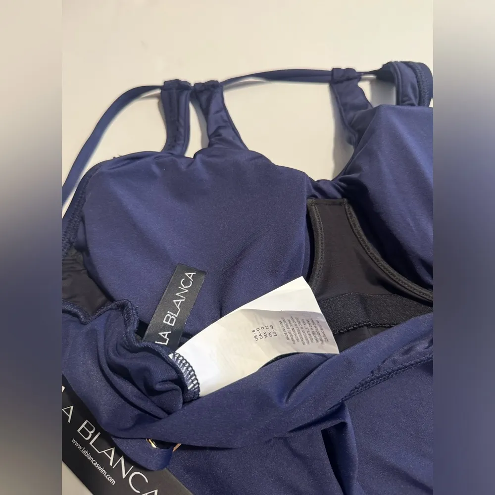 New La Blanca Women's Island Goddess High Neck Keyhole Tankini Swimsuit Top - Image 5