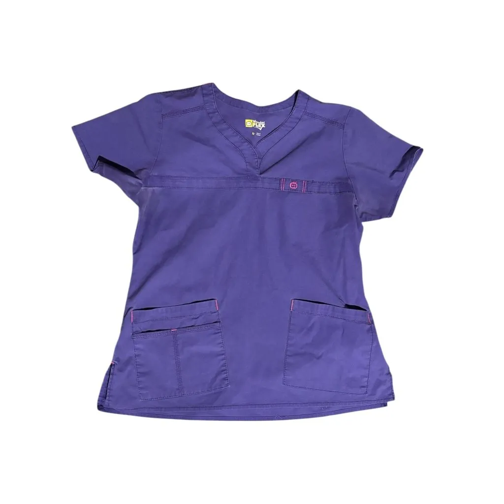 Wonder Wink Wonder Flex Women's Purple & Pink Scrub Top Size M - Image 3