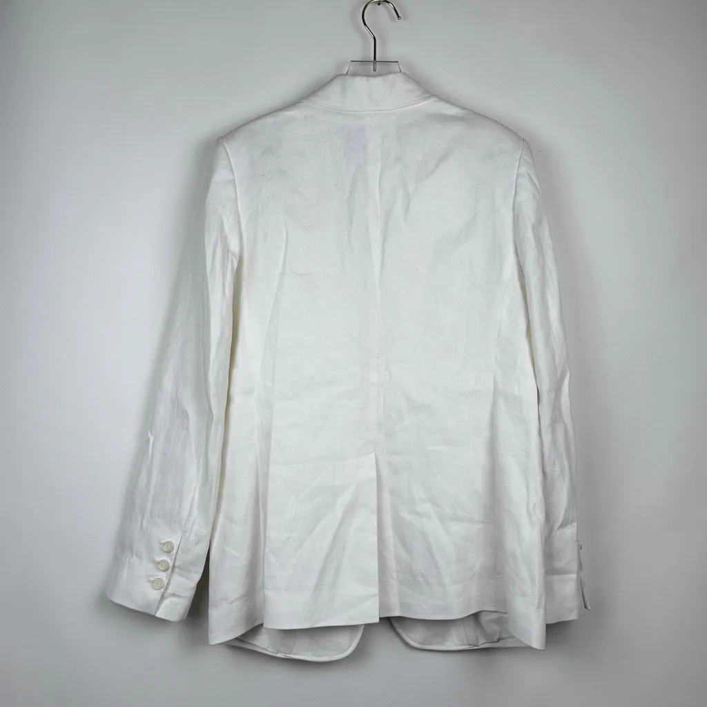 ALC Donovan Linen Blend Lined White Blazer Jacket Size 4 NWT - Image 10