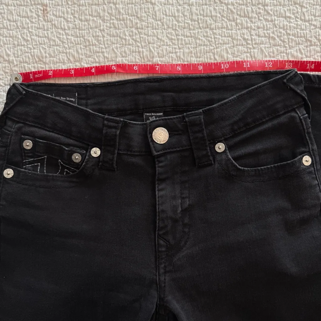TRUE RELIGION JENNIE MID RISE CURVY SKINNY JEAN SIZE 27 - Image 8