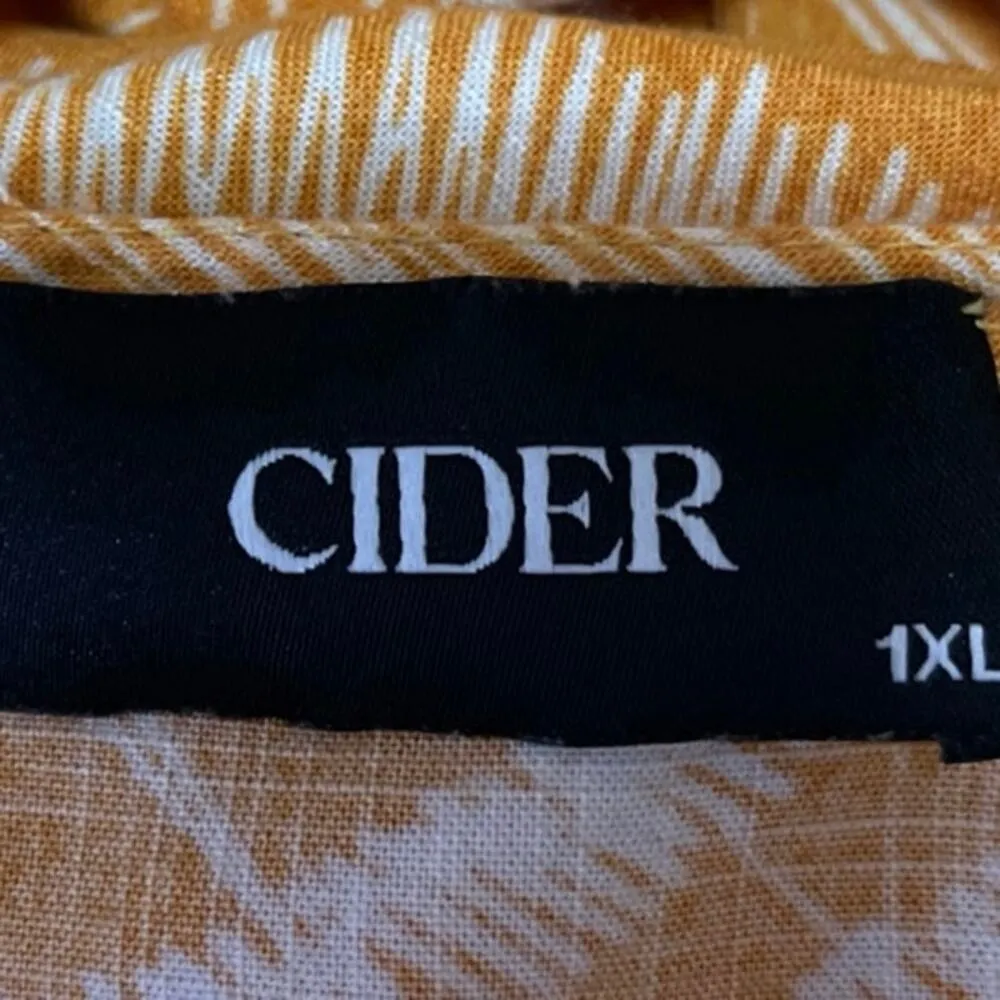 Cider Women's Yellow Bell Long Sleeve Tie Front V Neck Crop Blouse Top Size 1XL - Image 3