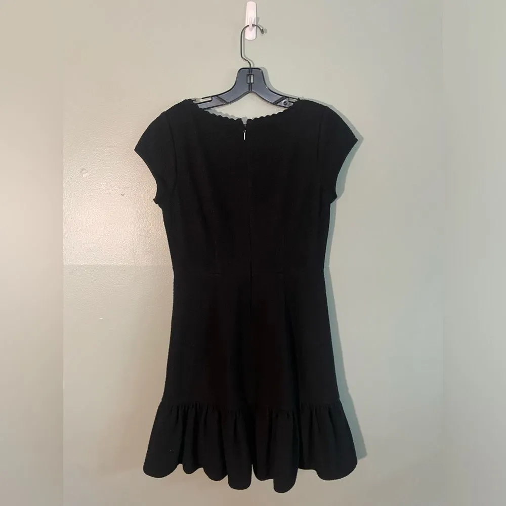 Rebecca Taylor Black Honeycomb Stretch Texture Cap Sleeve Dress SZ 6 - Image 8