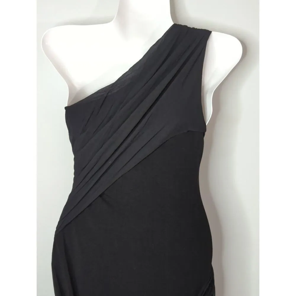 Alice‎ + Olivia Cici One Shoulder Goddess Dress Black Cocktail Mini Bodycon XS - Image 6