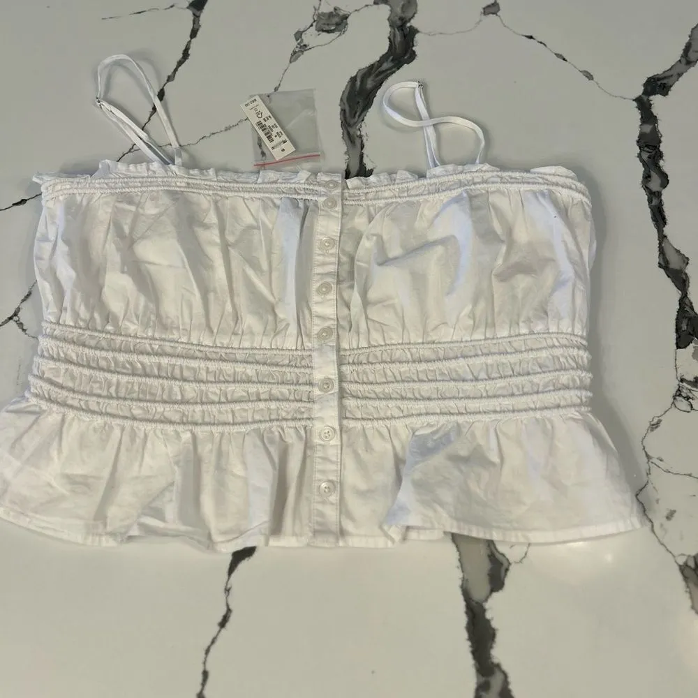 Madewell Smocked Crop Camisole NWT M - Image 2