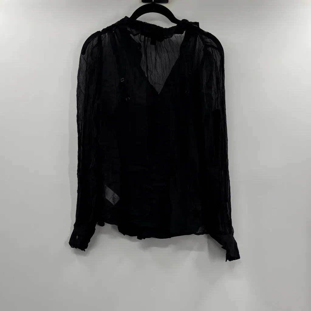 J.Crew Ruffle button-up shirt in crinkle chiffon - Image 6