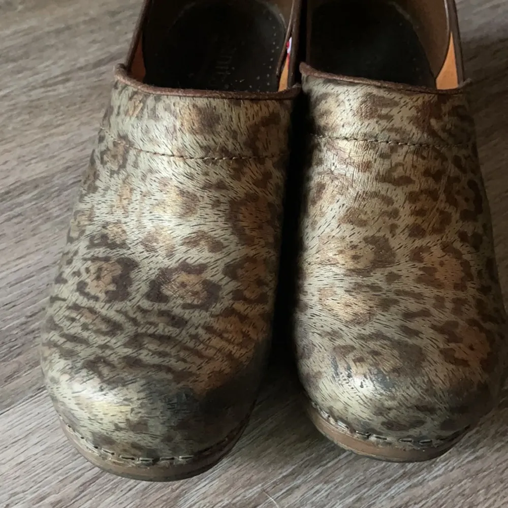 Sanita Leopard Print Clogs Size 38 (US 7 - Image 2