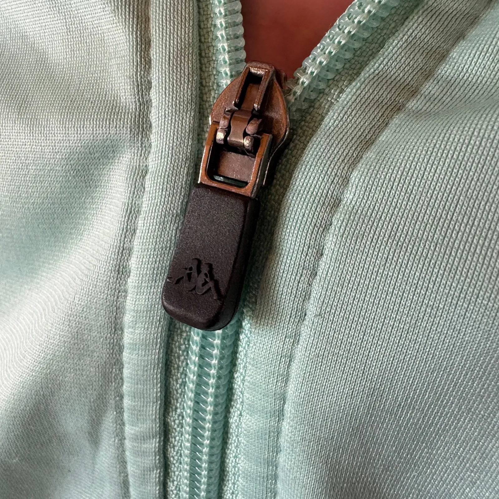 Kappa Teal Zip Up Track Jacket Athleisure Logo Sleeve Streetwear Comfort Small - Image 6