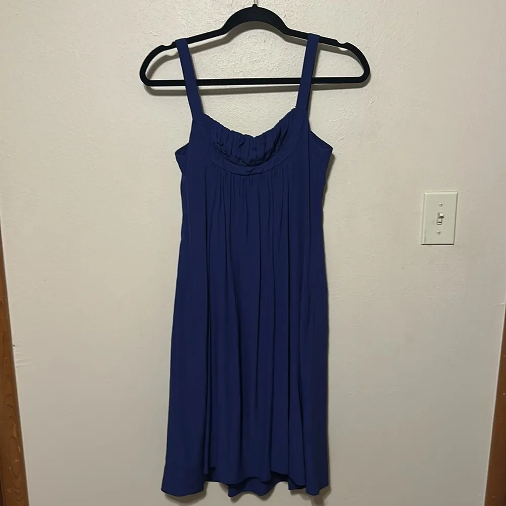 ASPESI SILK Navy MINI‎ DRESS Size 42 Size Medium Blue - Image 8