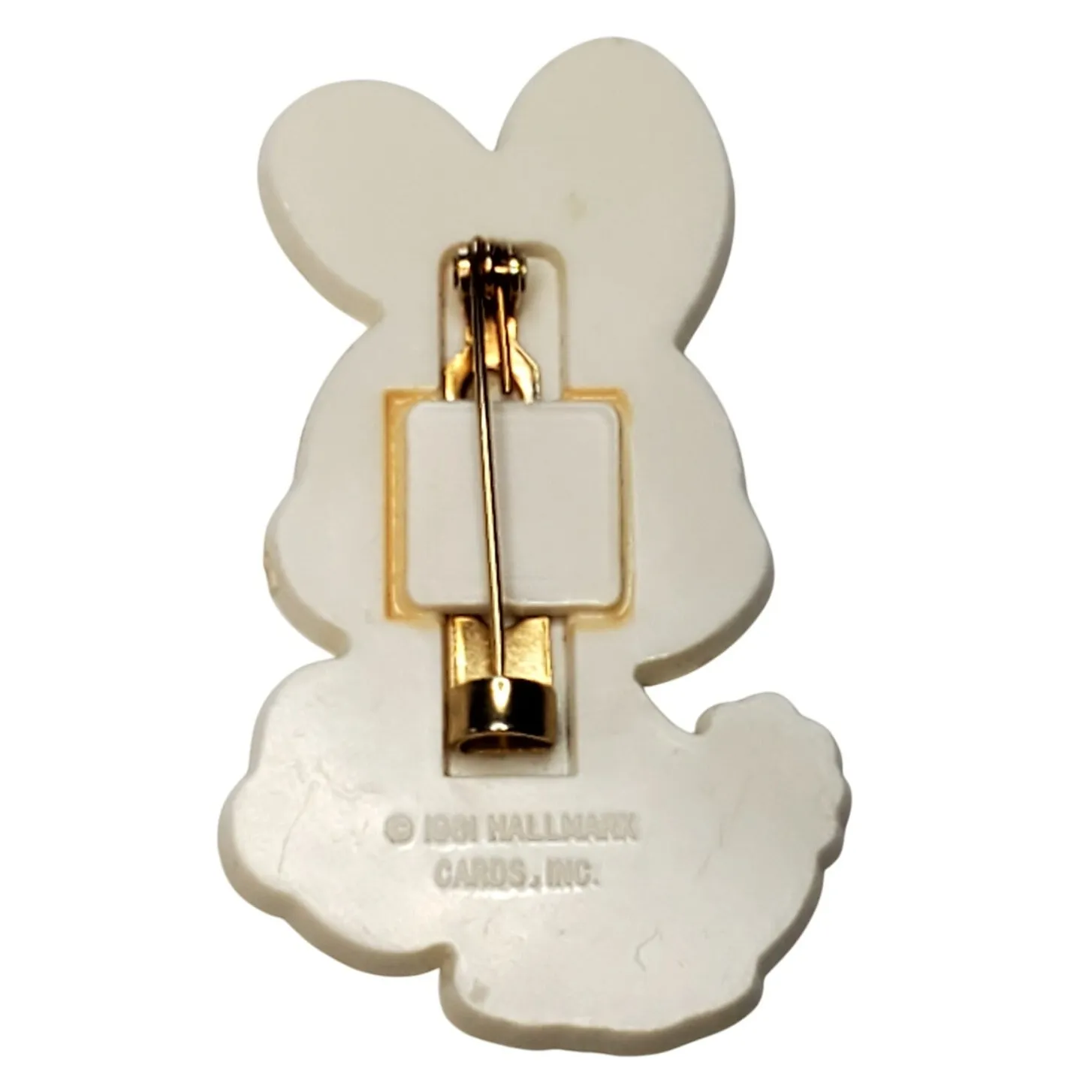 Vintage 1981 Hallmark Easter Bunny Pin Brooch Multicolor Painter 2" - Image 2
