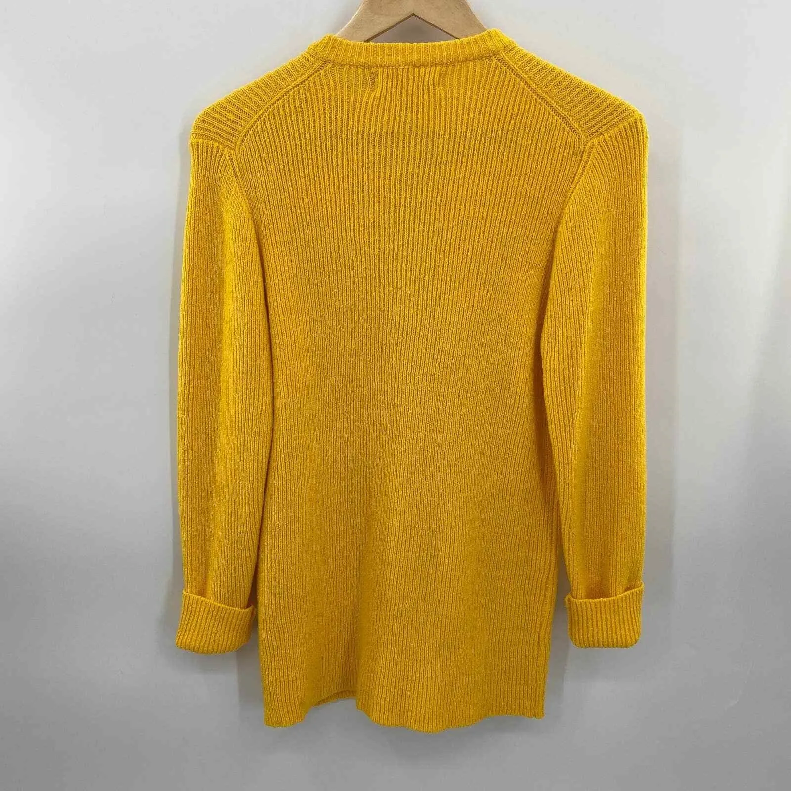 Vintage Broadway‎ Cardigan 70s Quiet Luxury Sweater M/L Yellow Cashmere Wool Size M - Image 8