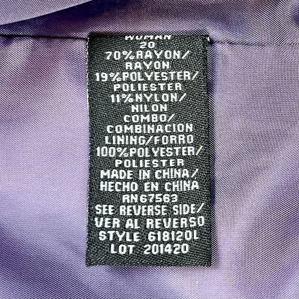 Dressbarn Collections Purple Evening Gown Formal Dress 20 - Image 14