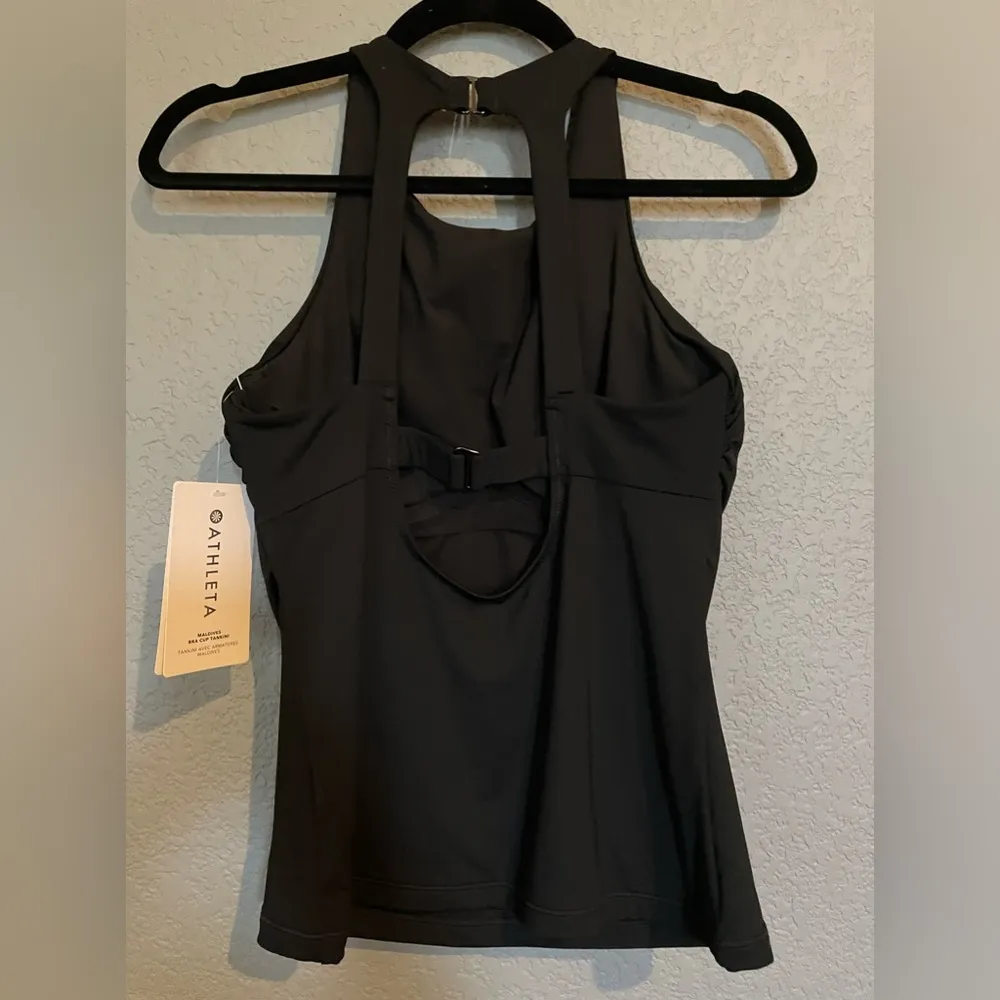 NWT Athleta Maldives High Neck Tankini Swim Top size 34B/C Black - Image 4