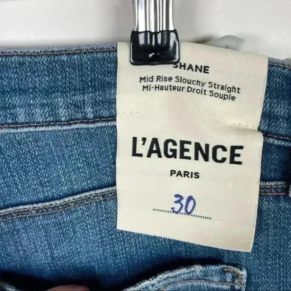 L’Agence Shane Slouchy‎ Straight Jean Medium Wash Denim - Image 7