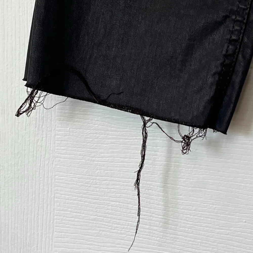 Zara The Dreed Flare Raw-Hem Coated Jeans - Size 8 - Image 6