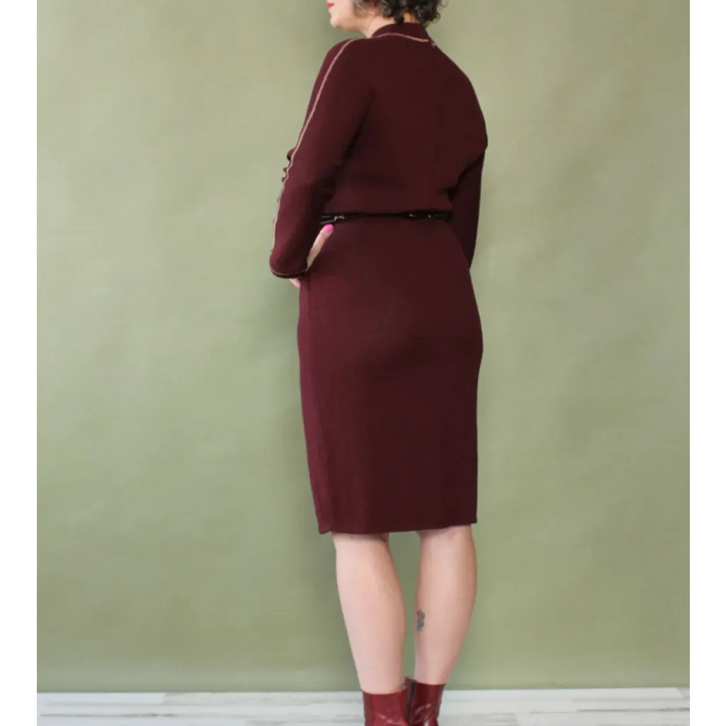 St. John Vintage Aubergine Sweater Dress - Image 10