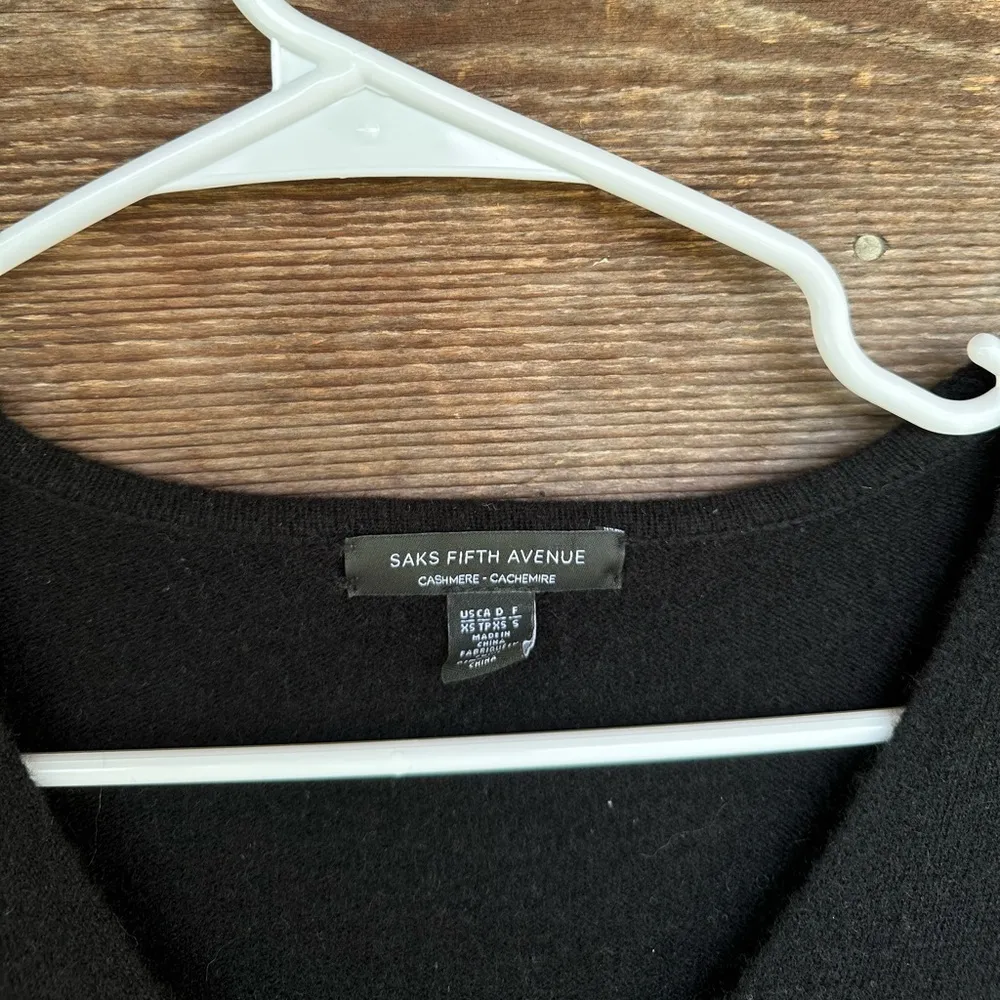 Saks Fifth Avenue Black Cashmere Sweater Top - Image 3