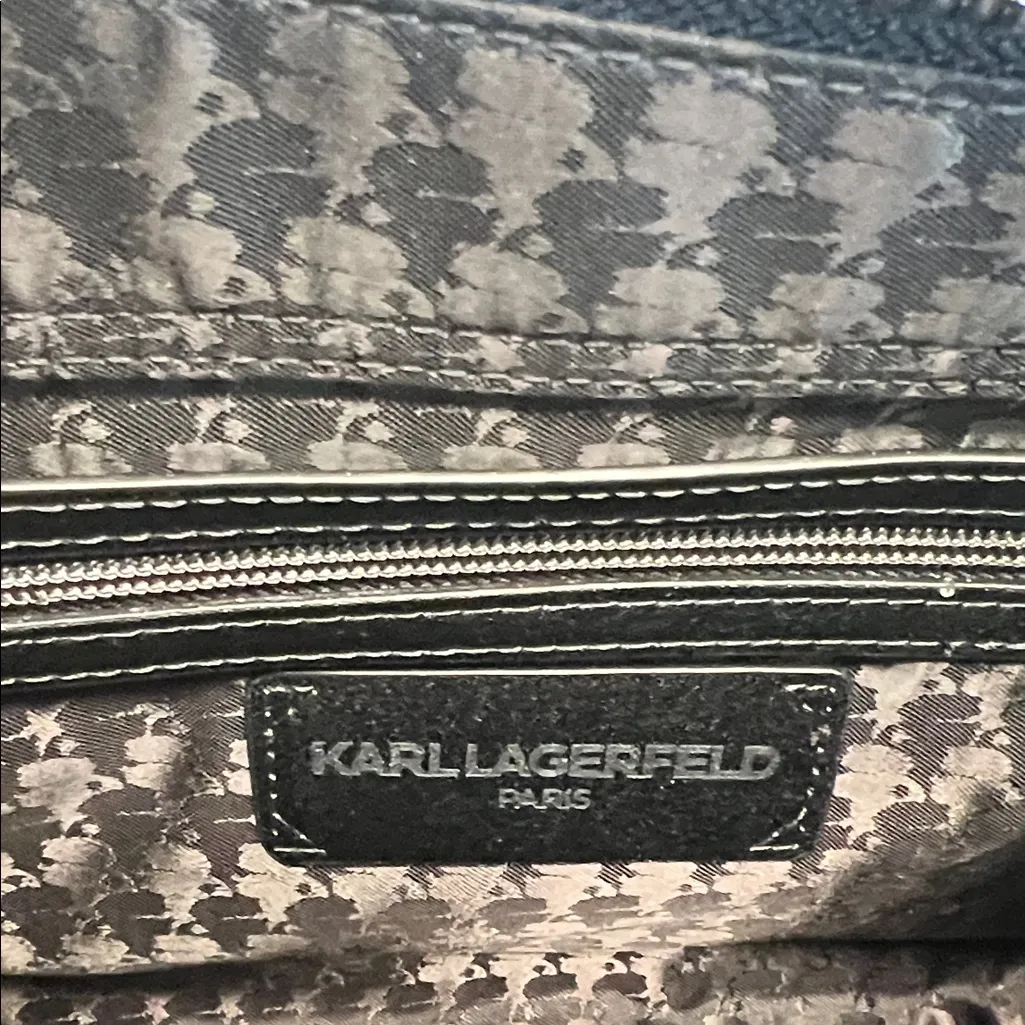 Karl Lagerfeld | Classic Black Crossbody Bag w/ Charm Wallet - Image 12