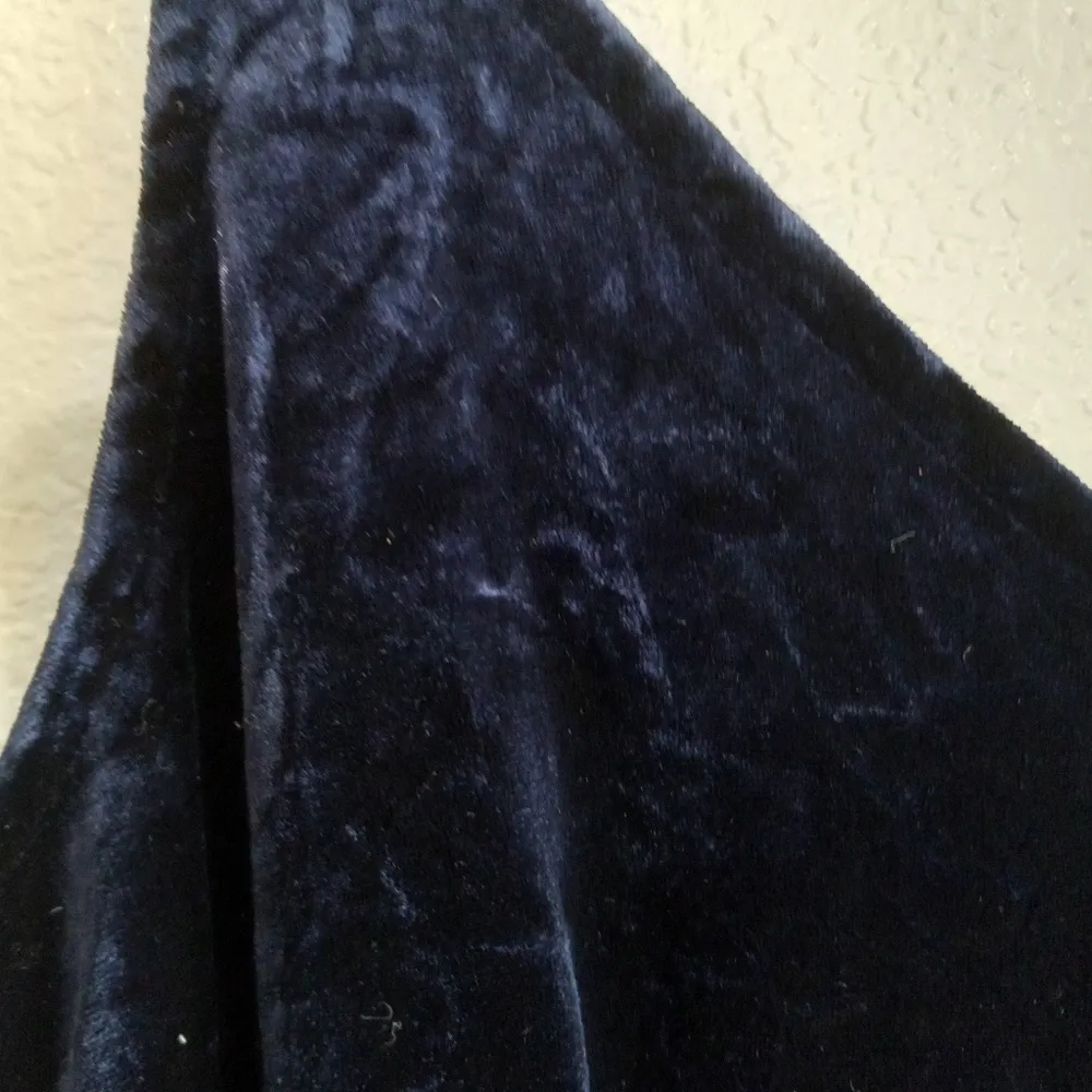 Betsy & Adam 3/4 Elegant Velvet Midnite Blue Maxi Formal Prom Evening Dress - Image 6