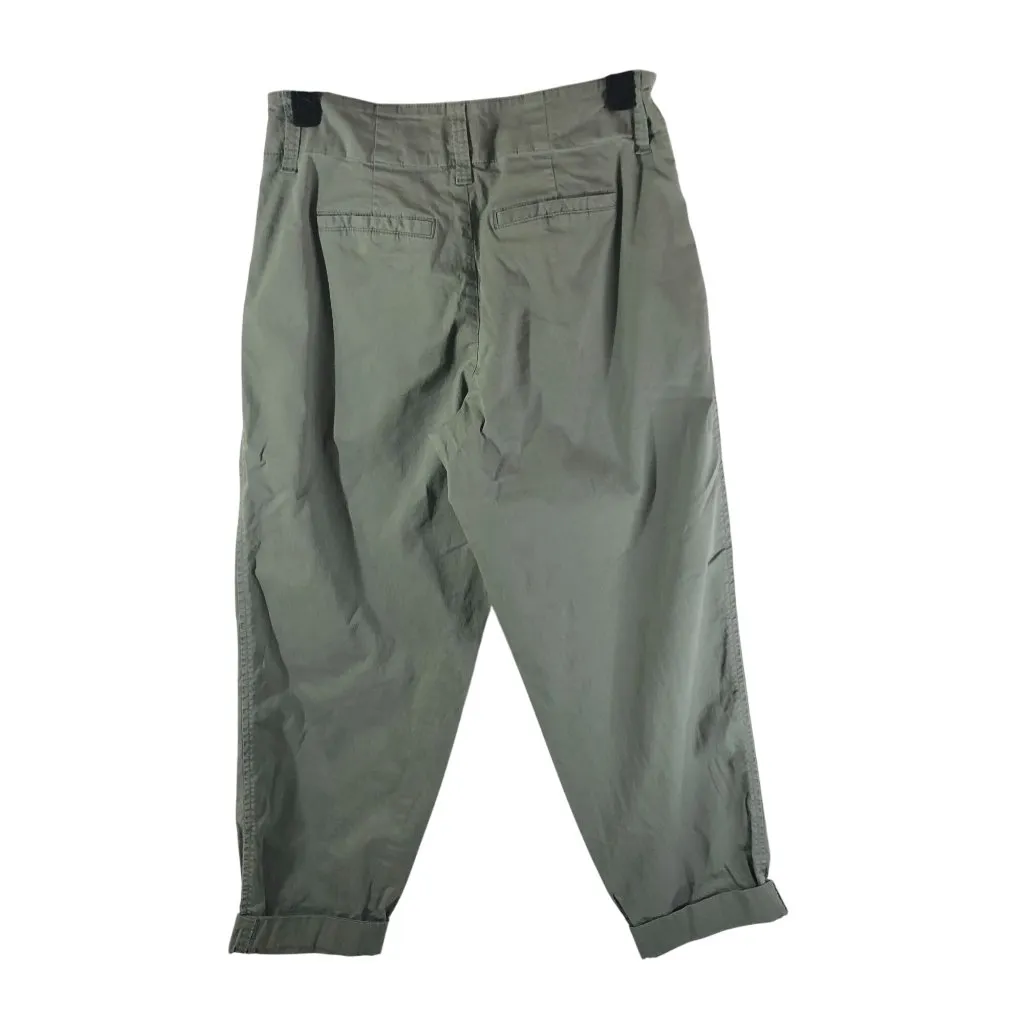 A New Day Womens Pants Khaki Cotton Blend Stretch Pleated Olive Green 2 - Image 2