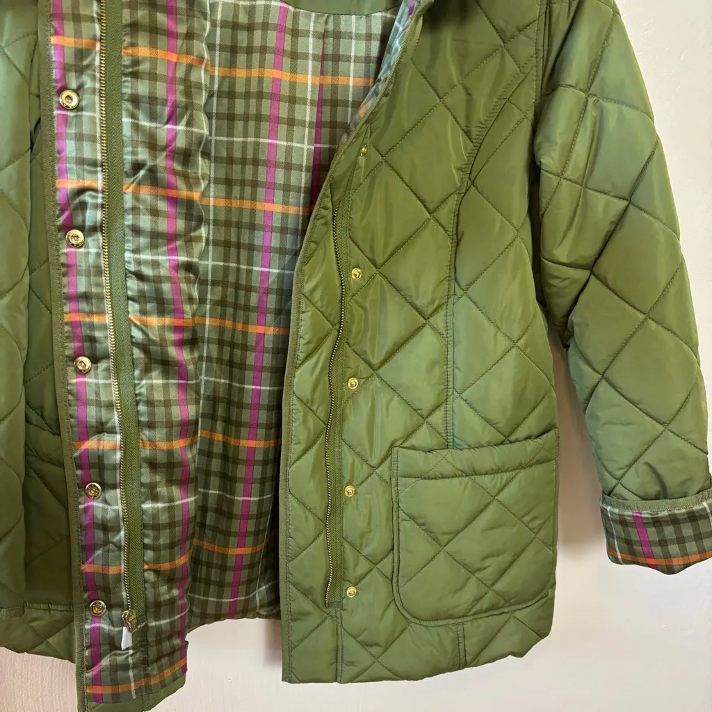 Isaac Mizrahi Live Women’s Jacket Quilted Puffer Pockets Zipper‎ Green Size XS - Image 7