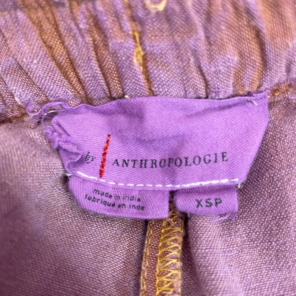 Anthropologie Boho Embroidered Parachute Pants size XS purple distressed - Image 11