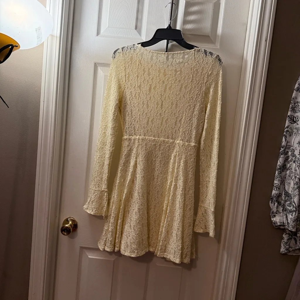 Free People Cream Lace Dress - Image 3