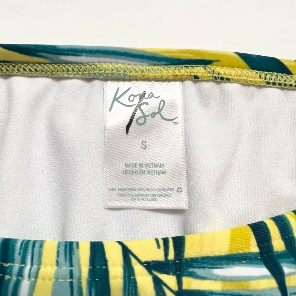 Kona Sol Medium Coverage Hipster Bikini Bottom Yellow Tropical Print Floral S - Image 4