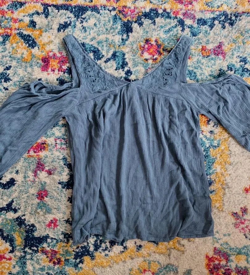 Blue Off The Shoulder Top  - Image 2