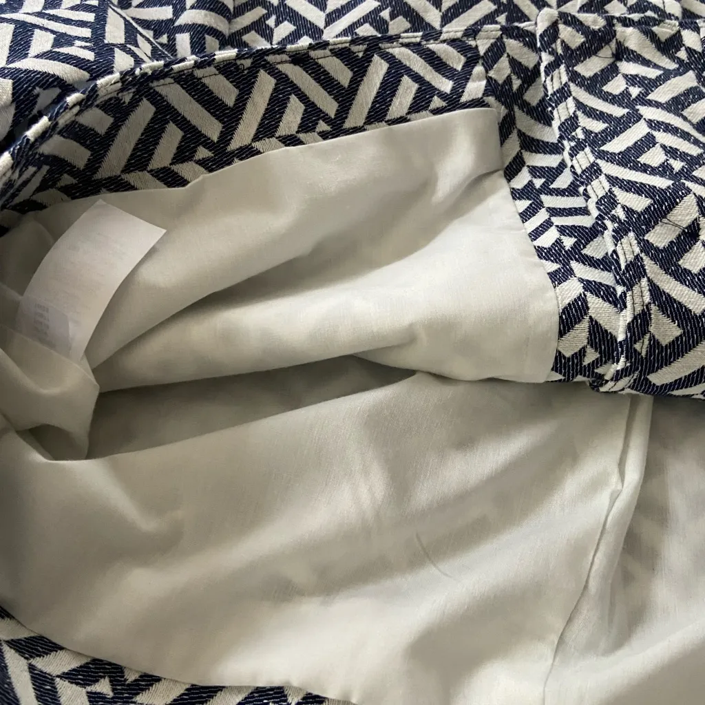 Ann Taylor Weekend Blue and White Patterned Short Jacket Size 14 Preppy Classic - Image 12