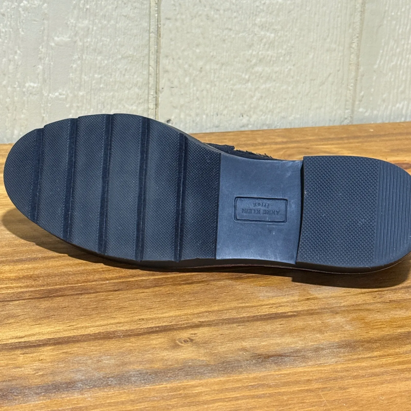 Anne Klein Women's Black Suede Loafers Size 9.5M Block Heel Comfort Flat - Image 8