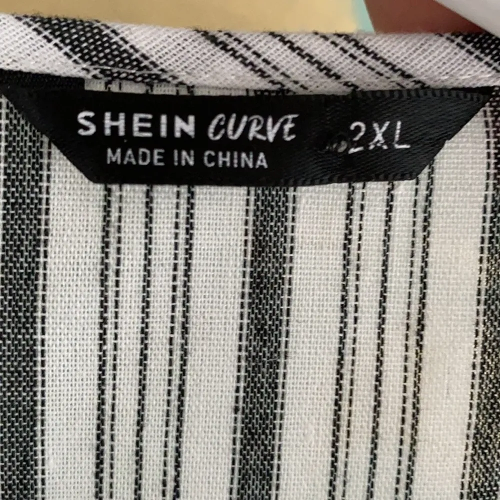 Linen feel striped dress/ swimsuit cover up - Image 4