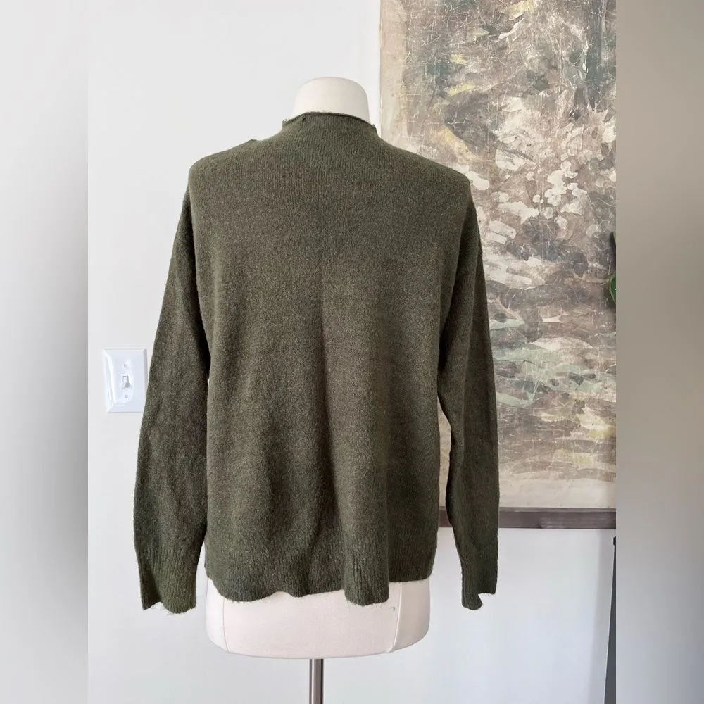 Mink Pink Mock Neck Knit Pullover Sweater in Green Size XS NWOT $69 - Image 5