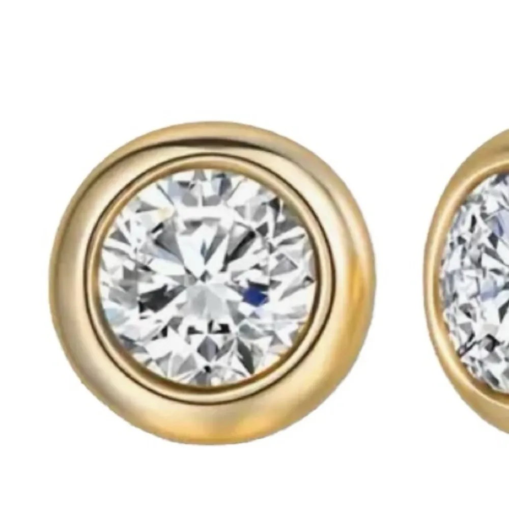 Moissanite 1 Carat Stud Earrings, 18K Golden Plated 925 Sterling Gold - Image 4
