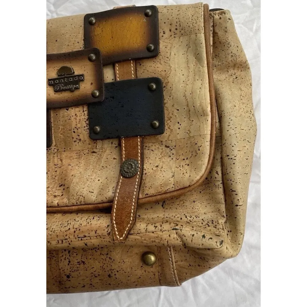Montado Portugal Natural Cork Tote Bag Handbag Purse Tan Red Bow W/ Wallet NWT Brown - Image 7
