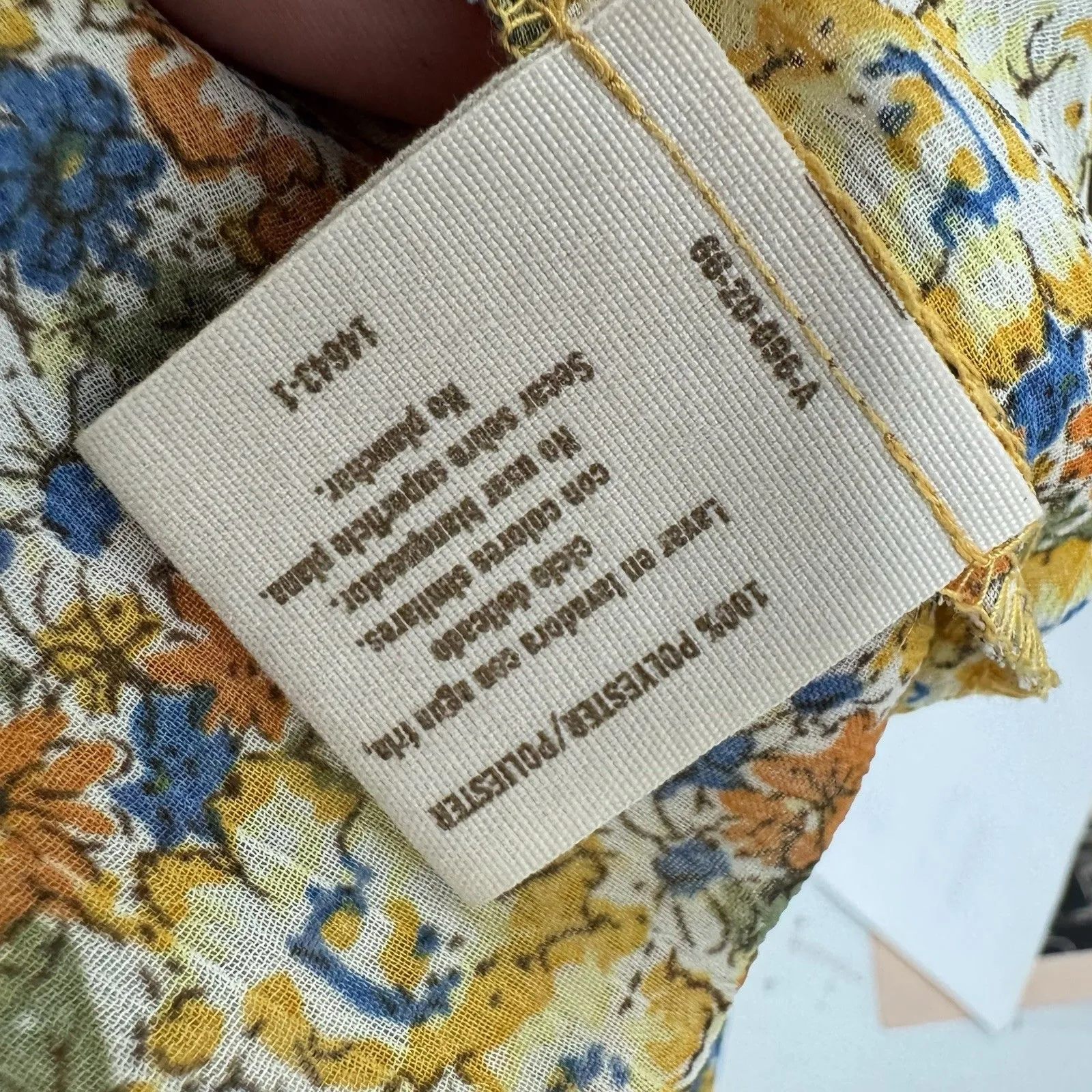 Decree Polyester Floral Babydoll Style Blouse Size‎ Medium Yellow - Image 4