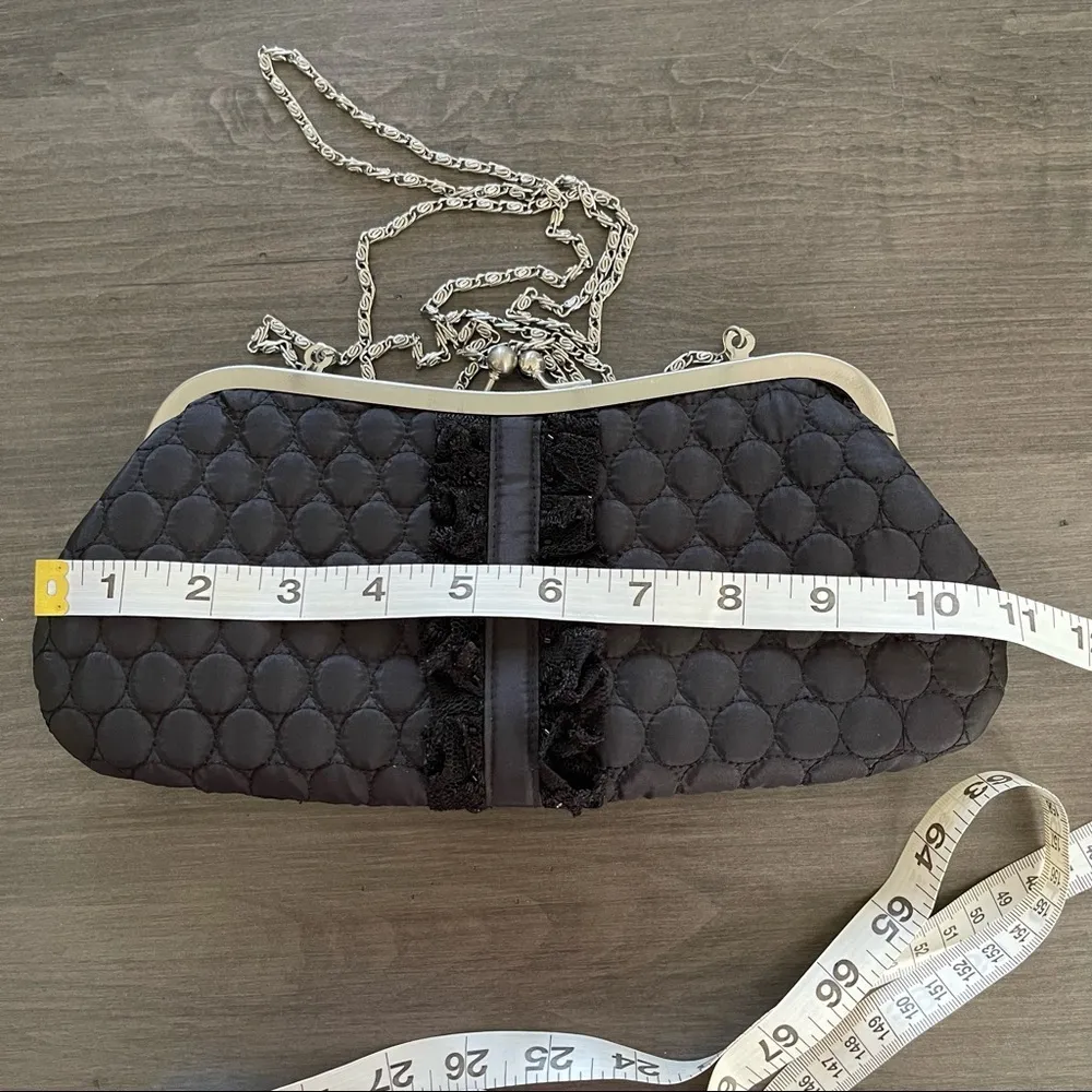 Liz Claiborne 1996 vintage black satin clutch shoulder bag - Image 5