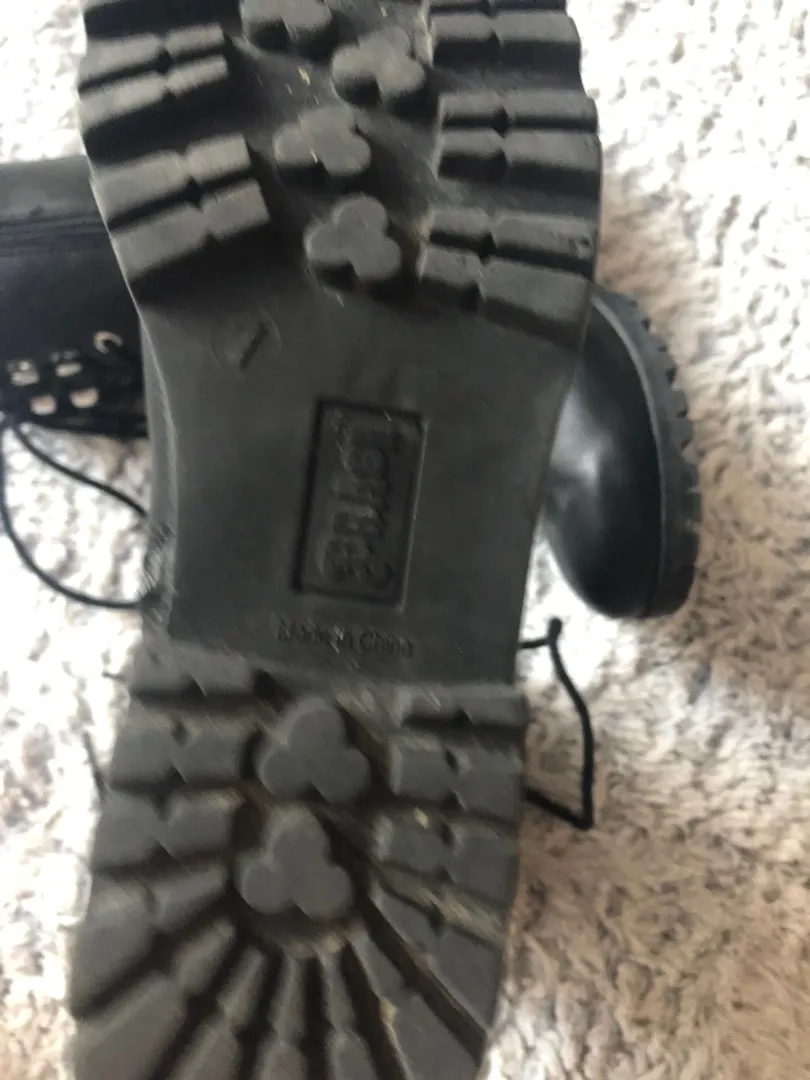 Brash Vintage Black Combat Boots - Image 2