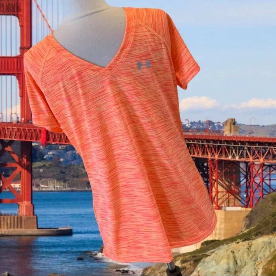 Under Armour Heat Gear Bright Coral short sleeve top - Image 9